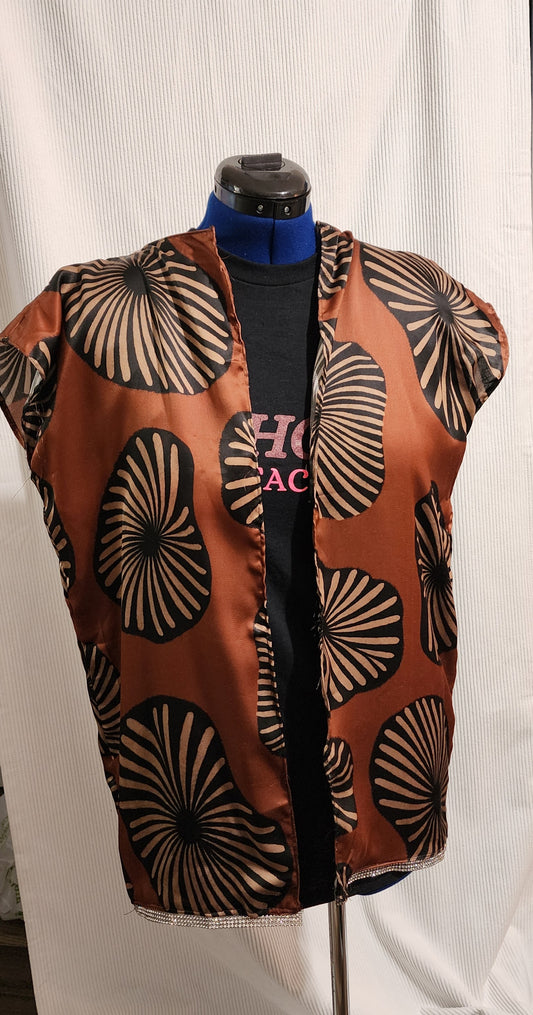 Rhinestone trimmed burnt bolero